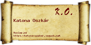 Katona Oszkár névjegykártya